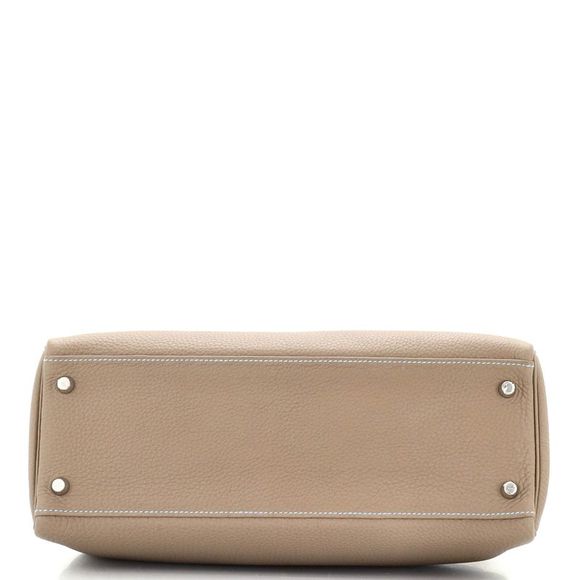 Hermes Kelly Handbag Bicolor Togo with Palladium Hardware 32 Neutral - Picture 5 of 8